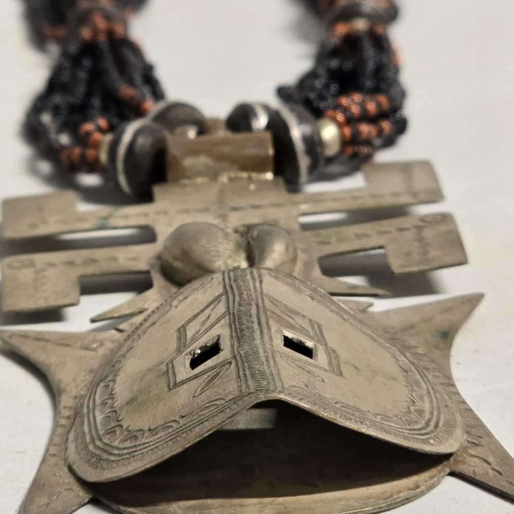 Authentic Tuareg Silver Amulet Multi Strand African  Black  Seed Necklace RARE - Picture 3 of 8